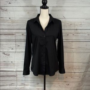Theory Black Button Down (Size L)